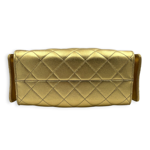 C25 Hobo Mini Gold Shoulder Bag in Caviar Leather, Gold hardware