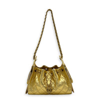 C25 Hobo Mini Gold Shoulder Bag in Caviar Leather, Gold hardware