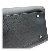 Deauville Tote Bag Black in Caviar Leather, Silver hardware