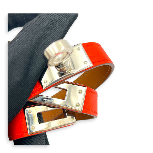 Kelly Double Tour XS Capucine Bracelet in Swift, Palladium hardware