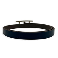 Behapi Double Tour Etain / Bleu De Prusse Bracelet in Swift, Palladium hardware