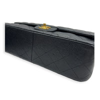 Classic Double Flap Crossbody Bag Jumbo Black in Caviar Leather, Gold hardware
