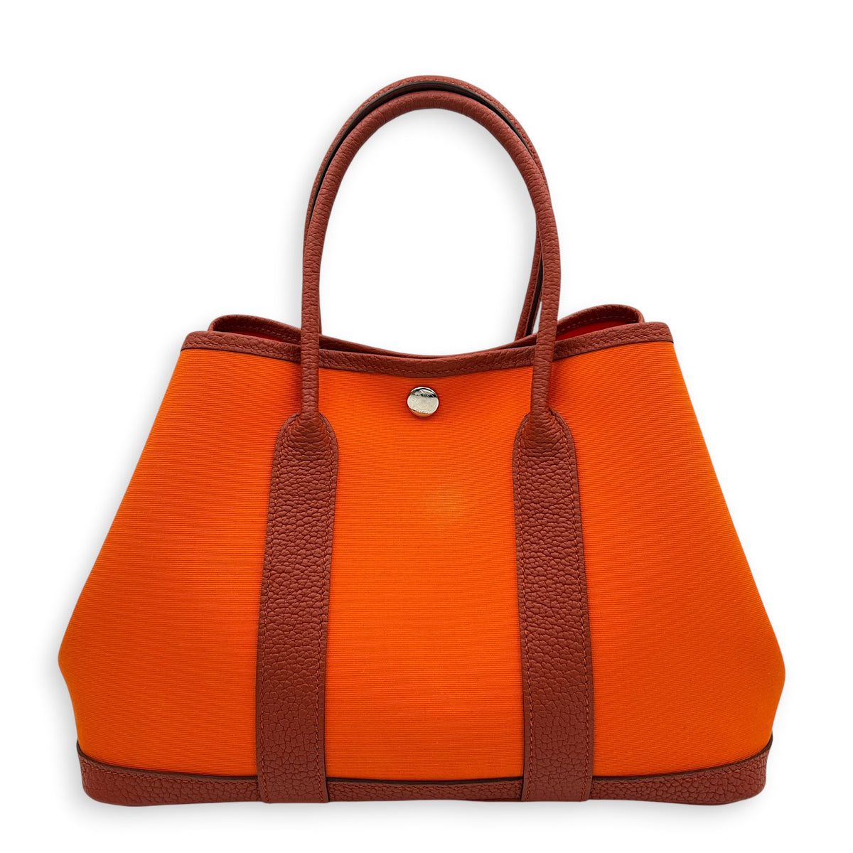 Garden Party 30 Orange Minium/ Sanguine Top Handle Bag in Canvas, Palladium hardware