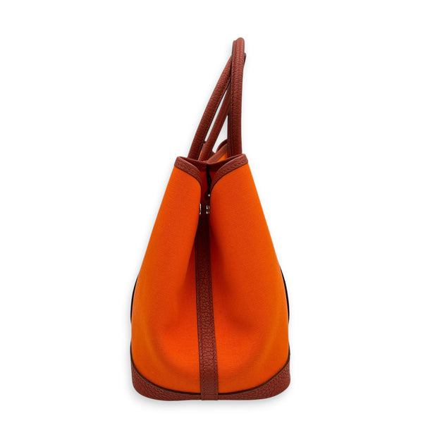 Garden Party 30 Orange Minium/ Sanguine Top Handle Bag in Canvas, Palladium hardware