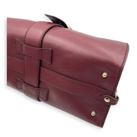 Stirrup Top Handle Bag Red in Calfskin, Gold hardware