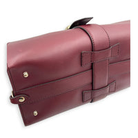 Stirrup Top Handle Bag Red in Calfskin, Gold hardware