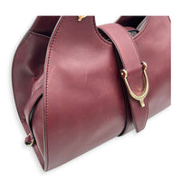 Stirrup Top Handle Bag Red in Calfskin, Gold hardware