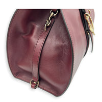 Stirrup Top Handle Bag Red in Calfskin, Gold hardware