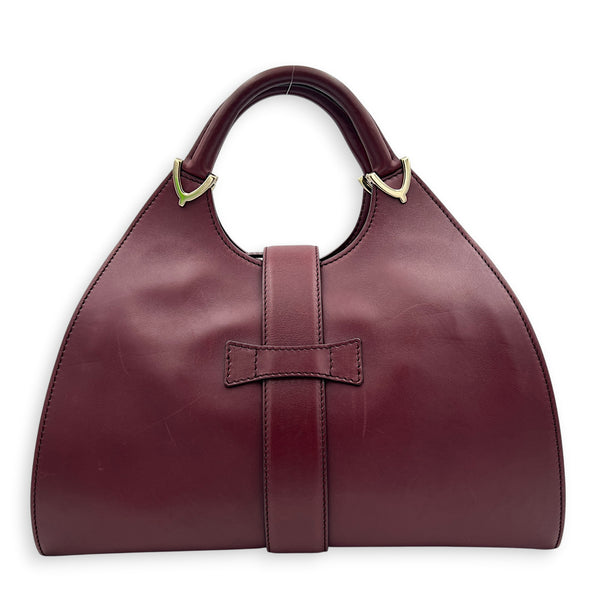 Stirrup Top Handle Bag Red in Calfskin, Gold hardware