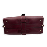Stirrup Top Handle Bag Red in Calfskin, Gold hardware