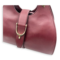 Stirrup Top Handle Bag Red in Calfskin, Gold hardware