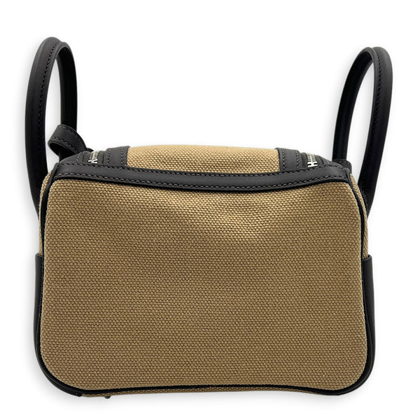 Lindy II Cargo Mini Bai brun/Mousse Shoulder Bag in Swift/Toile Goeland, Palladium hardware