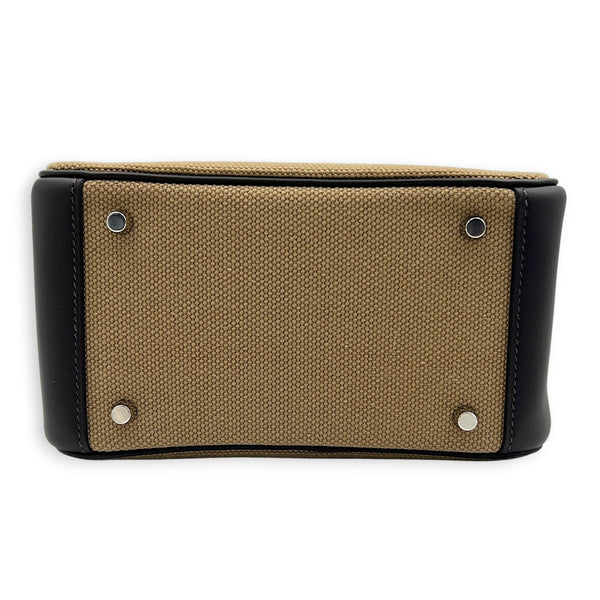 Lindy II Cargo Mini Bai brun/Mousse Shoulder Bag in Swift/Toile Goeland, Palladium hardware