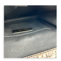 Rita Black Top Handle Bag in Waxed Calfskin, Gold hardware