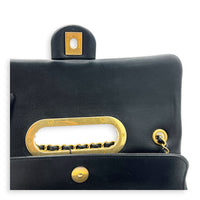 A Real Catch Black Crossbody Bag in Calfskin, Gold hardware