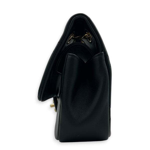 A Real Catch Black Crossbody Bag in Calfskin, Gold hardware