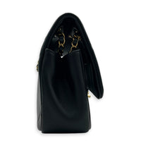 A Real Catch Black Crossbody Bag in Calfskin, Gold hardware
