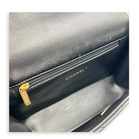 23P Seasonal Quilted Flap Black Shoulder Bag in Calfskin, Gold hardware