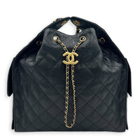 C25 Hobo Medium Black Shoulder Bag in Caviar Leather, Gold hardware