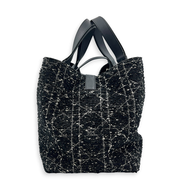 Toujours Black Top Handle Bag in Tweed, Light Gold hardware