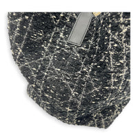 Toujours Black Top Handle Bag in Tweed, Light Gold hardware