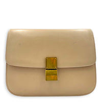 Box Crossbody Bag Beige in Box, Gold hardware