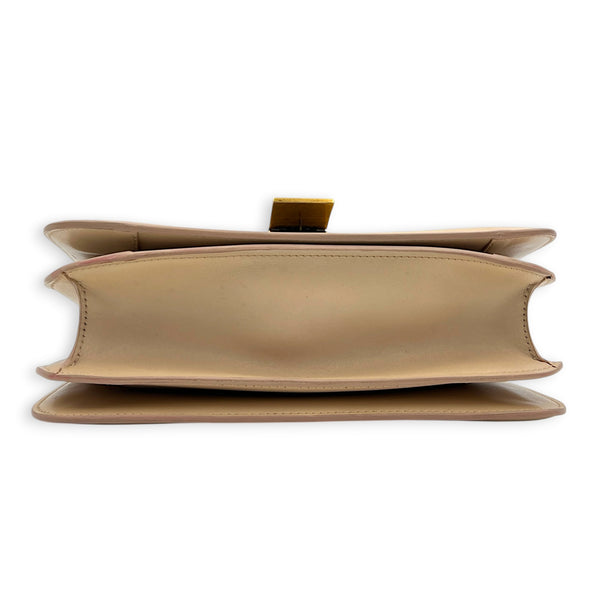 Box Crossbody Bag Beige in Box, Gold hardware