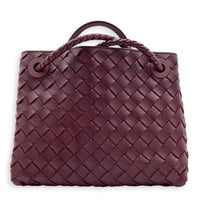 Andiamo Small Red Top Handle Bag in Calfskin, Gold hardware