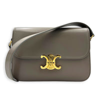 Triomphe Crossbody Bag Grey in Box, Gold hardware