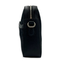 Jumbo GG Black Crossbody Bag in Canvas, Silver hardware