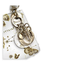 Lady Dior Top Handle Bag Micro White in Calfskin, Gold hardware