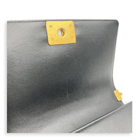 Boy Shoulder Bag Gold in Caviar Leather, Gold hardware
