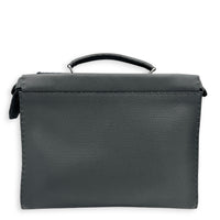 Peekaboo Grey Top Handle Bag in Calfskin, Silver hardware