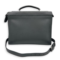 Peekaboo Grey Top Handle Bag in Calfskin, Silver hardware