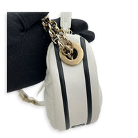 Vibe Small White Shoulder Bag in Calfskin, Gold hardware