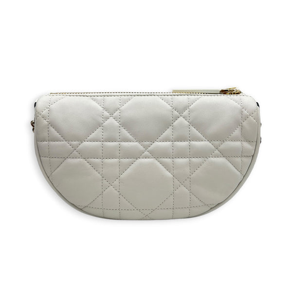 Vibe Small White Shoulder Bag in Calfskin, Gold hardware