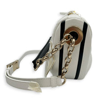 Vibe Small White Shoulder Bag in Calfskin, Gold hardware