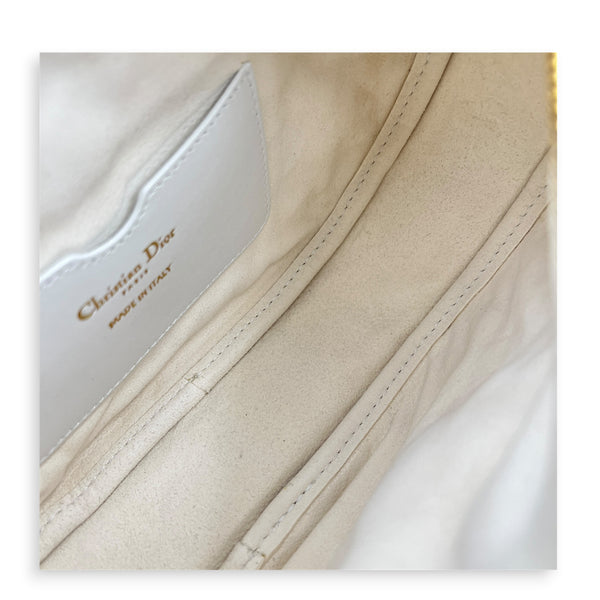 Vibe Small White Shoulder Bag in Calfskin, Gold hardware