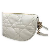 Vibe Small White Shoulder Bag in Calfskin, Gold hardware