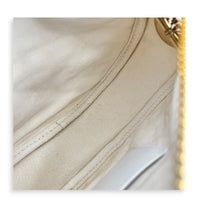 Vibe Small White Shoulder Bag in Calfskin, Gold hardware