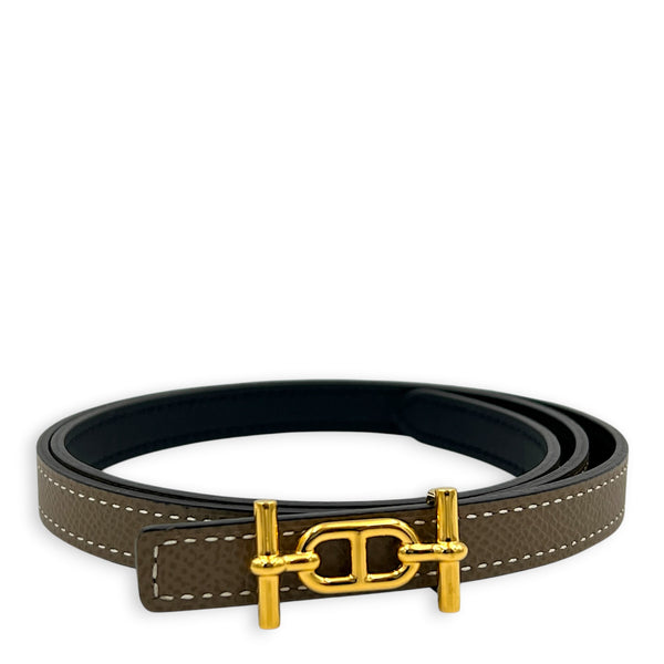 Ancre 70 Eutope Noir Belt in Epsom, Gold hardware