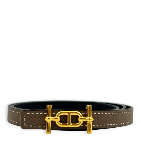 Ancre 70 Eutope Noir Belt in Epsom, Gold hardware