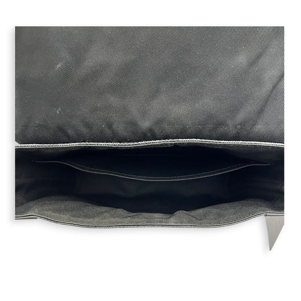 District Messenger Black in Coated Canvas, Silver hardware