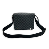 District Messenger Black in Coated Canvas, Silver hardware