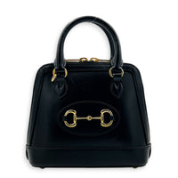 Horsebit 1955 Top Handle Bag Black in Calfskin, Gold hardware