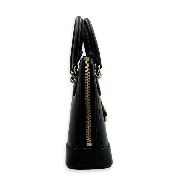 Horsebit 1955 Top Handle Bag Black in Calfskin, Gold hardware
