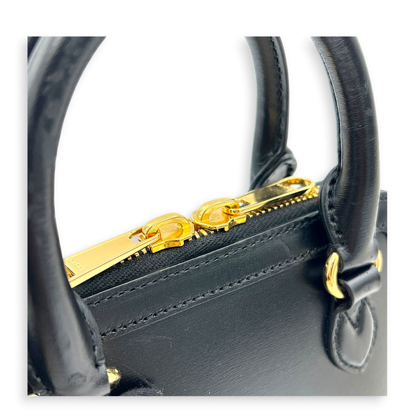 Horsebit 1955 Top Handle Bag Black in Calfskin, Gold hardware