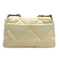 C19 Top Handle Bag White in Lambskin, Mixed hardware