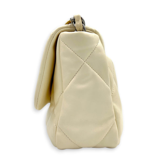 C19 Top Handle Bag White in Lambskin, Mixed hardware