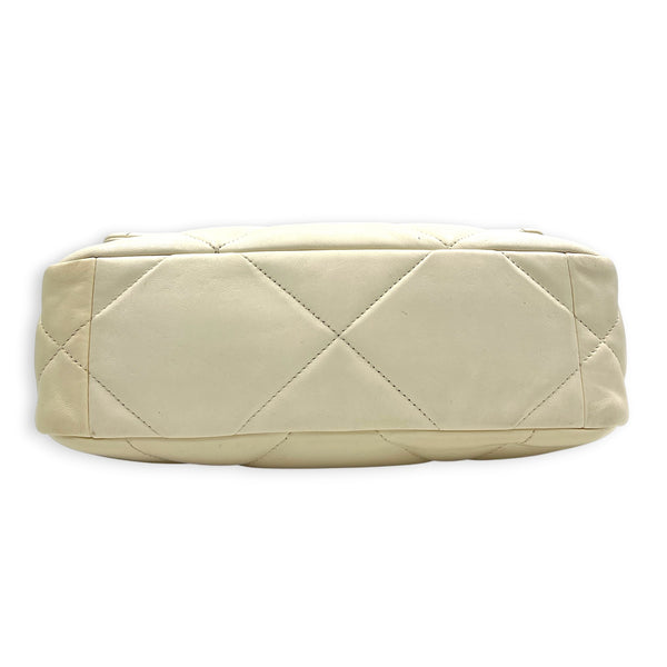 C19 Top Handle Bag White in Lambskin, Mixed hardware